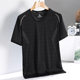 plus size Men's Short-sleeved T-shirt Men's 2025 New Round Neck Ice Silk T-shirt Summer Thin Sports Casual Top Clothes