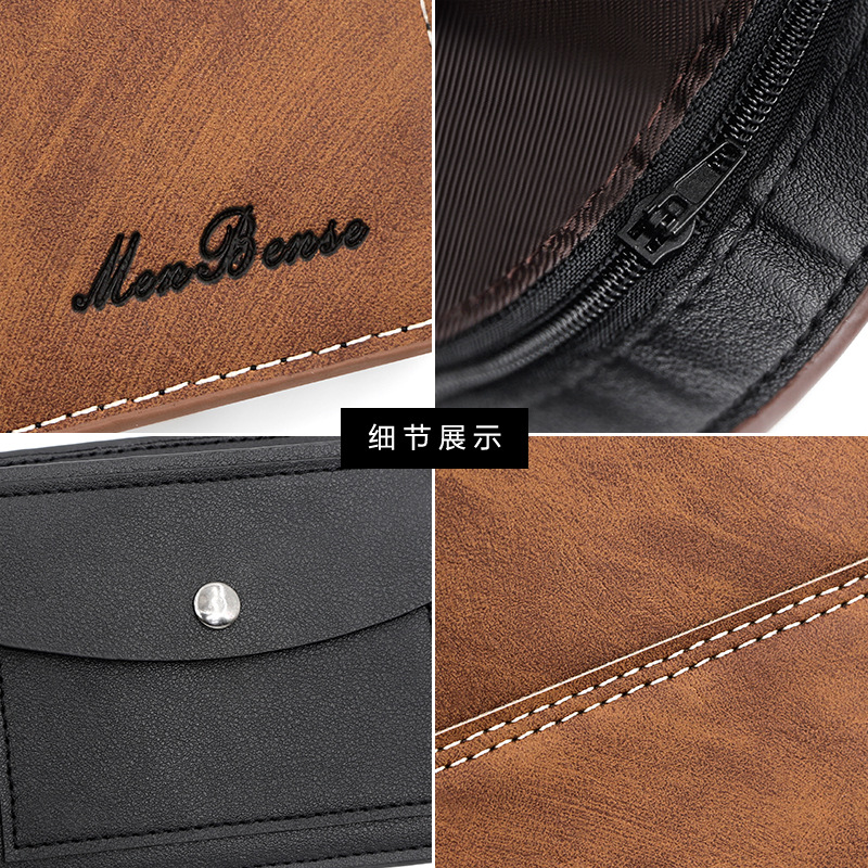 Nueva cartera corta para hombres Comercio exterior Venta caliente retro horizontal hombres transfronterizos multi-Tarjeta cartera fábrica al por mayor