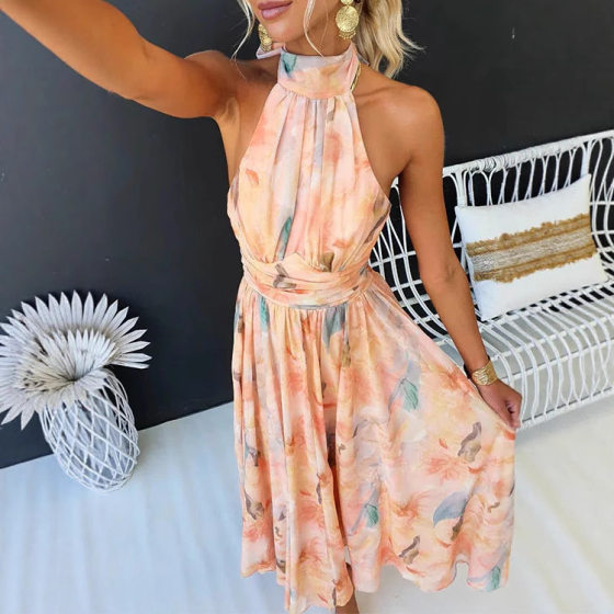 2025 French Style Dopamine Colorful Long Skirt Seaside Fairy Vacation Oil Painting Dress Long Skirt for Women