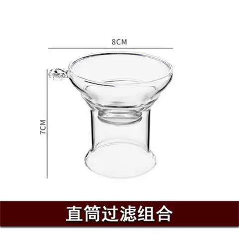 Glass tea set with accessories, funnel, filter