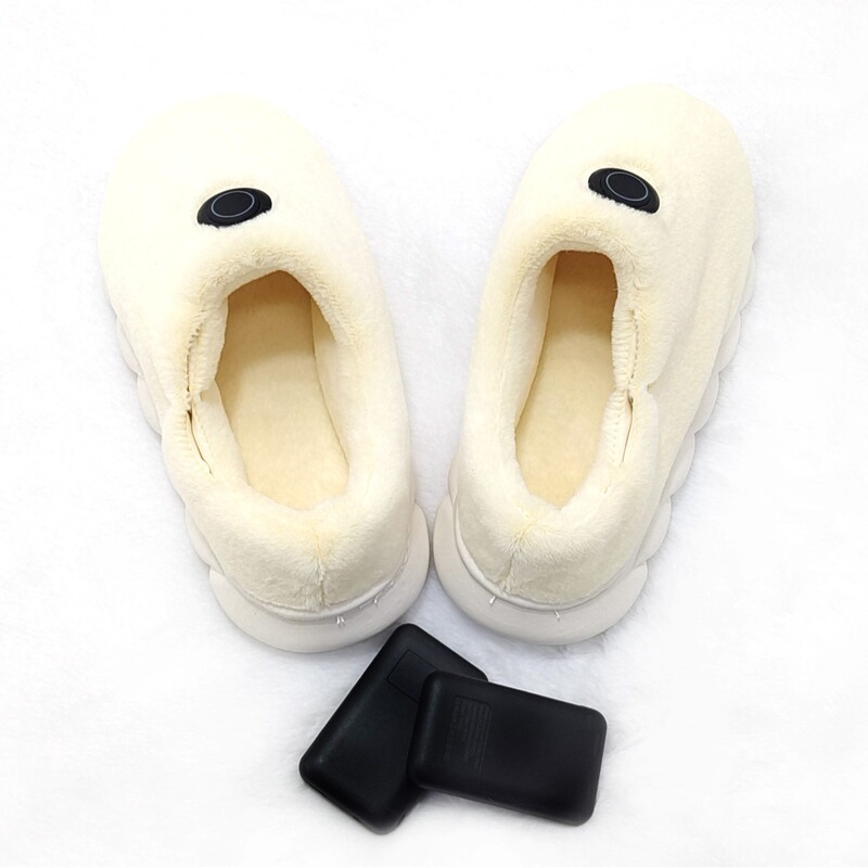 Cross-border USB rechargeable heating cotton shoes intelligent home heating warm shoes men's and women's thick slippers indoor foot warmer