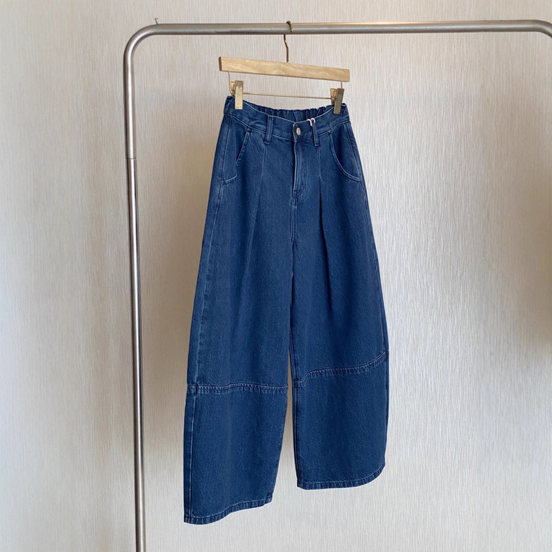Very Slimming! ! Self-Retained, People Are Wearing Clothes ~ Retro Loose Curved Banana Wide-Leg Nine-Point Jeans