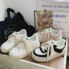 2023春新款學生小白鞋女韓版低幫透氣平底帆布鞋潮流休閒運動板鞋