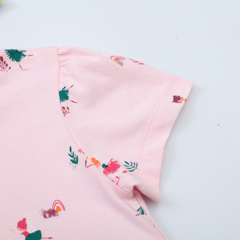 2025 marca europea y americana jumpingmeters vestidos de niñas verano nuevo vestido de manga corta de niñas de punto