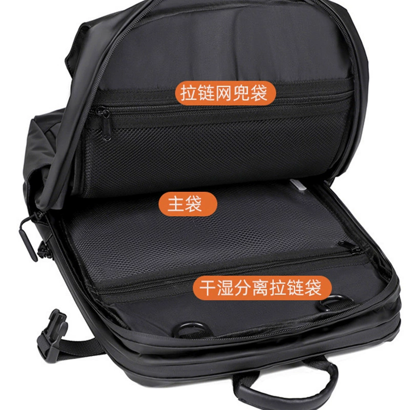Capacious backpack, men's travel bag for leisure, universal laptop, business version