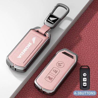 350 Liexing 125 Protective Shell | Car key bag - standard-model-a-pink-zinc-alloy-shell-car-logo-square-buckle