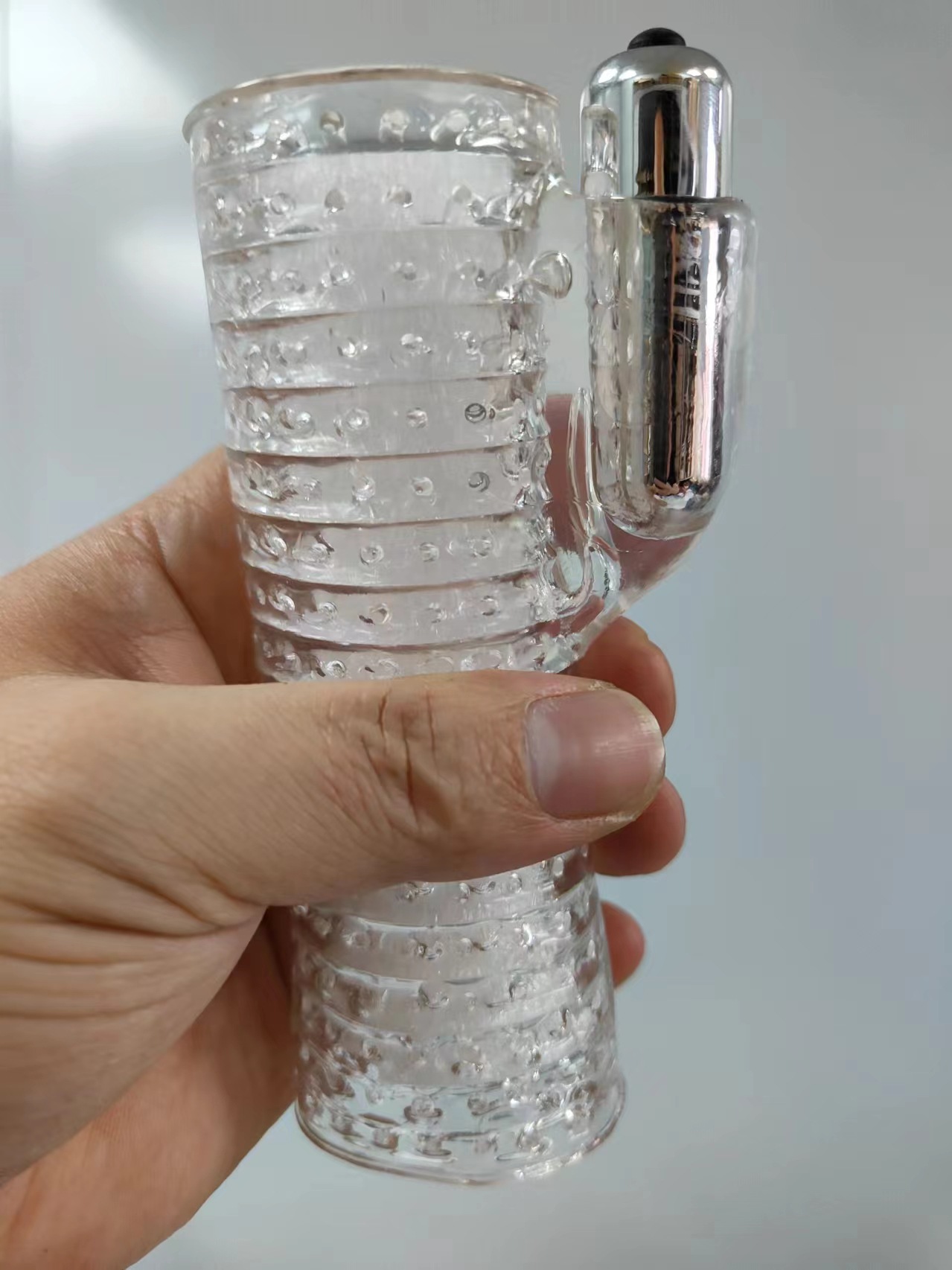 Men’s Dual-Channel Vibrating Masturbator Trainer, TPE Textured Cup for Stamina Practice — detail image 2