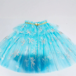 Halloween Children's Cloak Stage Performance Costume Ice Princess Mesh Cloak Poncho Crown