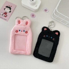 Original Korean version of ins cartoon puppy, rabbit and cat plush card holder for girl three-inch idol star chasing card holder
