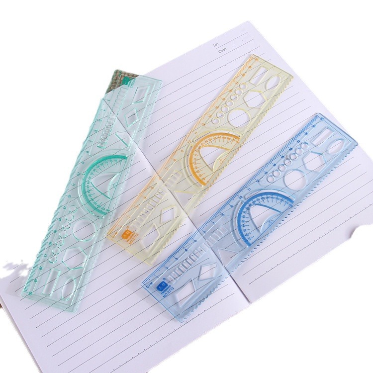 Estudiante de escuela primaria 20cm examen regla niños papelería regla multifuncional aprendizaje pintura Oficina regla hueca