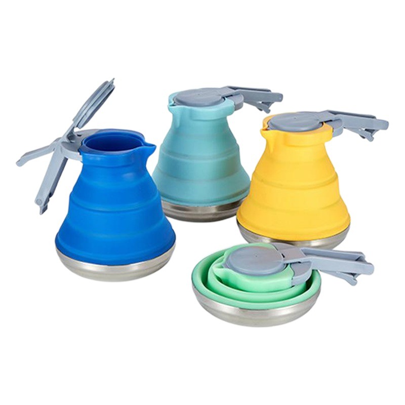 屋外クリエイティブポータブル折りたたみシリコンケトル 1500 ミリリットル大容量旅行キャンプピクニックケトル