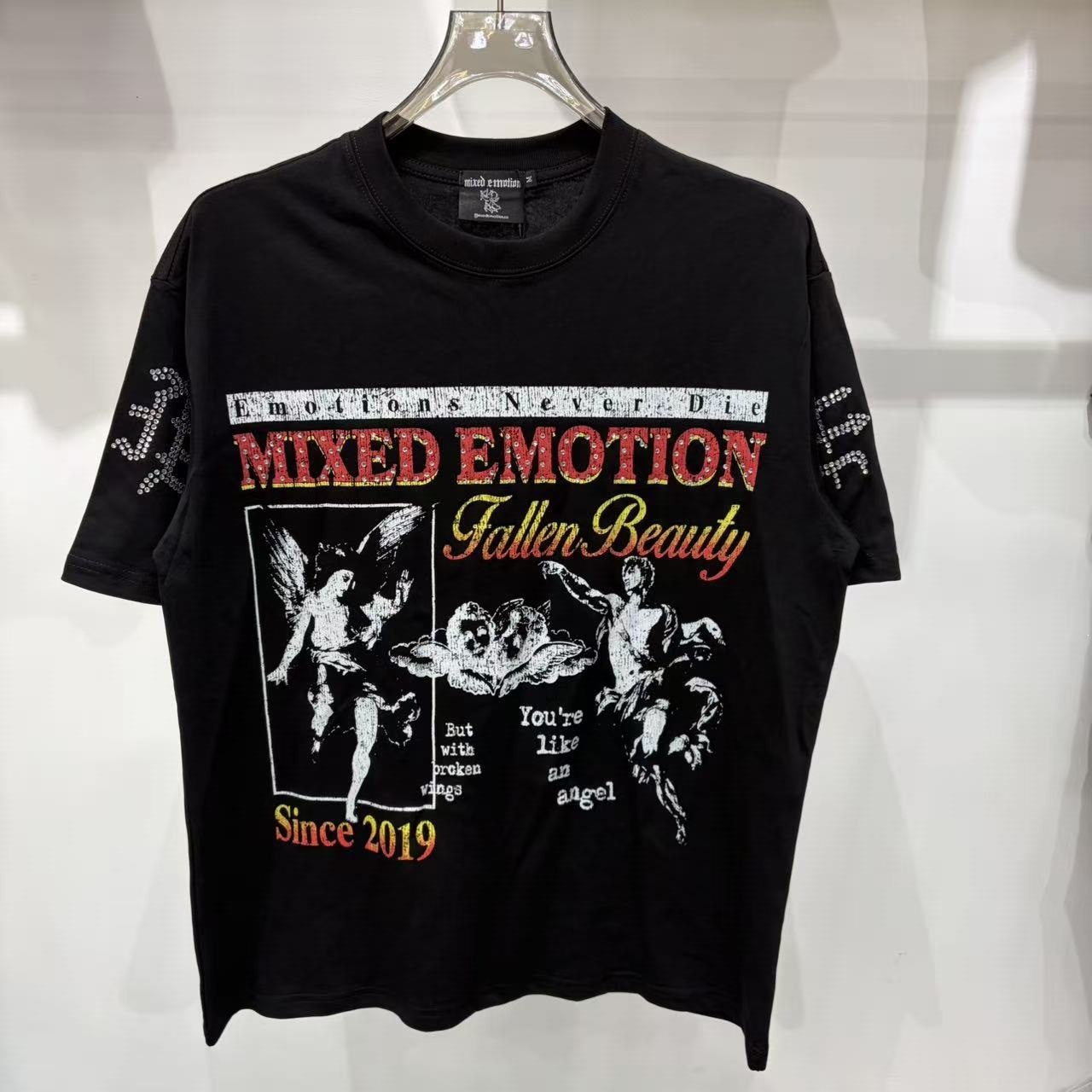 Mixed Emotion T-shirt Fallen Beauty Angel Black