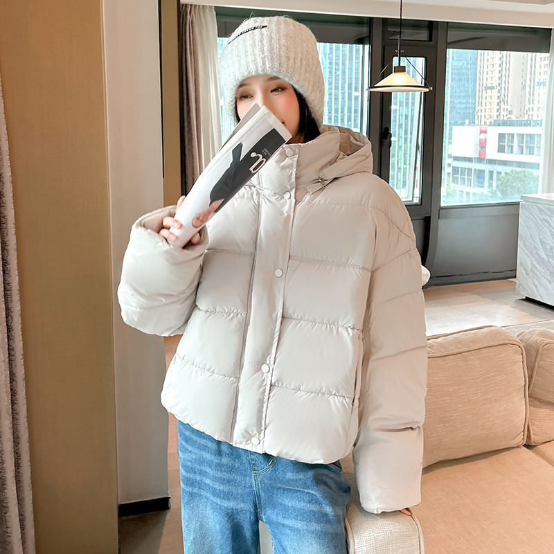 2025 nubes de invierno coreana nueva pequeña tortuga delgada ropa de backpack de algodón con chaqueta de algodón mujer
