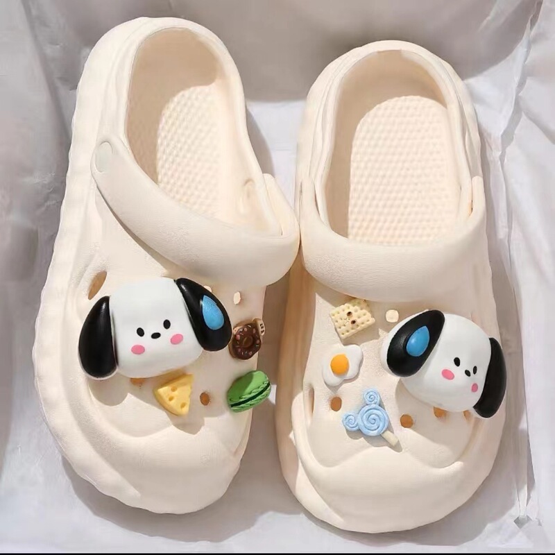 Croc Shoes, Toe-Toe Slippers, Women's Summer Outer Wear, Fashionable Platform Shoes, Home Thick-Soled Non-Slip Couples Beach Sandals and Slippers for Women