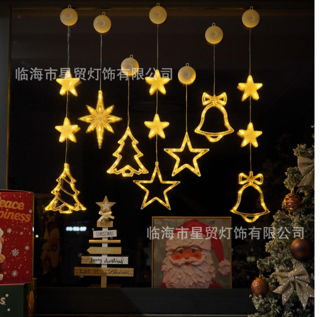 Led Christmas Decoration Suction Cup Lights Snowman Christmas Tree Five-Pointed Star Curtain Battery Lights Small Colorful Lights Suction Cup Lights Led Christmas Decoration Suction Cup Lights Snowman Christmas Tree Five-Pointed Star Curtain Battery Lights Small Colorful Lights Suction Cup Lights
