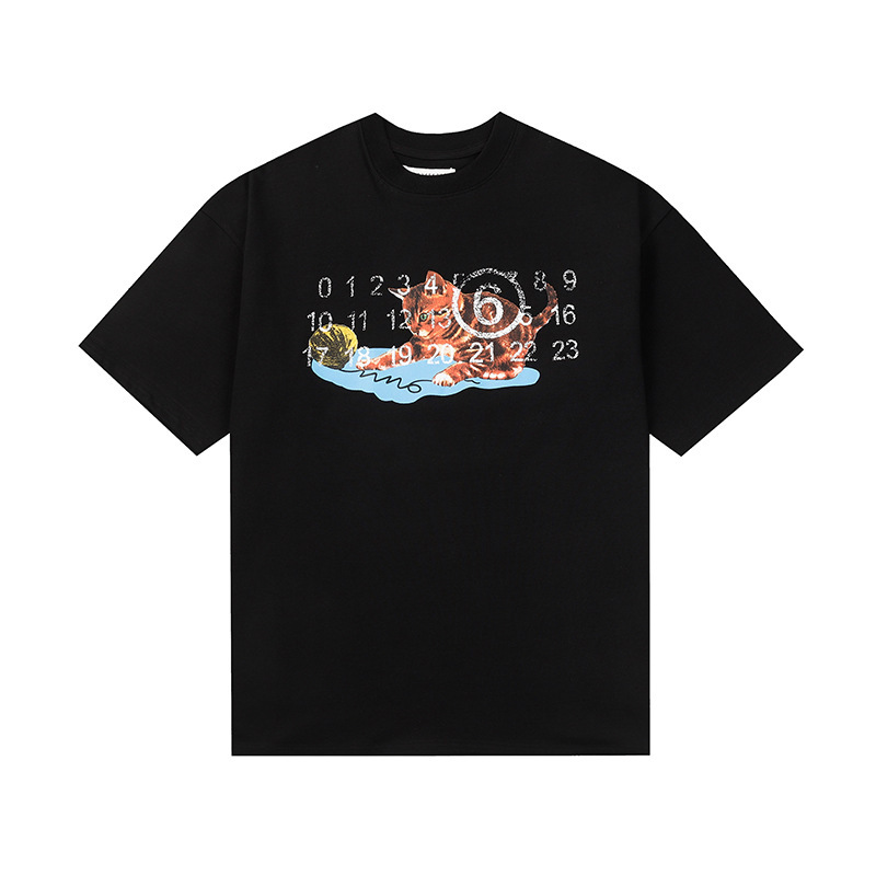 24SS 新デジタルパターンラウンドネックメンズとレディースのトレンディな半袖コットンカジュアル T シャツシリーズ|undefined