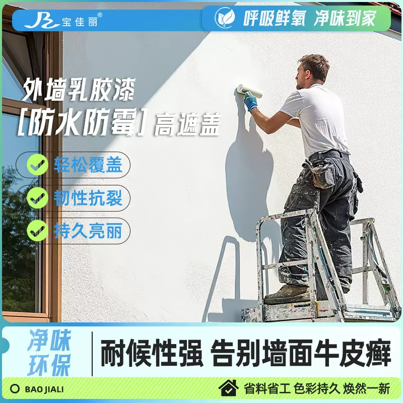 外墙乳胶漆翻新改色净味环保专用墙面防水跨境水性彩色外墙漆涂料