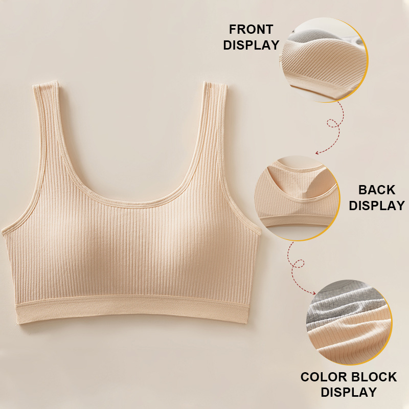 ropa interior a prueba de choque de estilo deportivo para mujeres, pecho grande y pequeño, taza ligera sin marca, espalda hermosa sin anillo de acero, sujetador anti-caída.