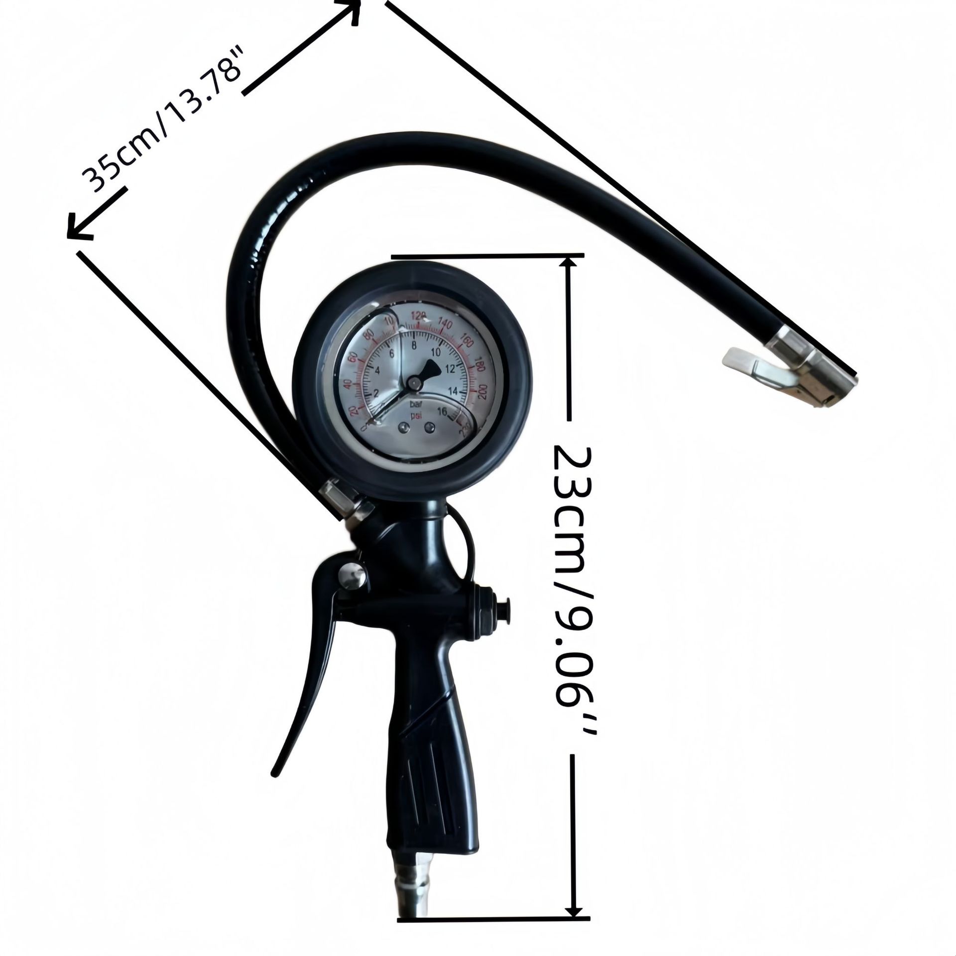 High-precision oil-immersed pointer tire pressure gauge for cars, tire pressure measuring gauge, inflatable tire pressure gun, tire inflating gun