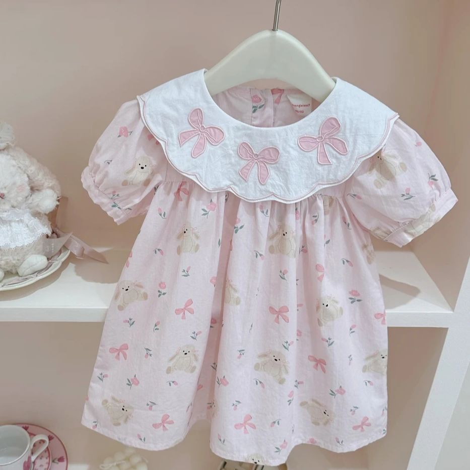 Vestido de siete niñas con limón salado 2025 verano nuevo producto vestido de muñeca para niñas vestido de bebé femenino de estilo occidental vestido de princesa
