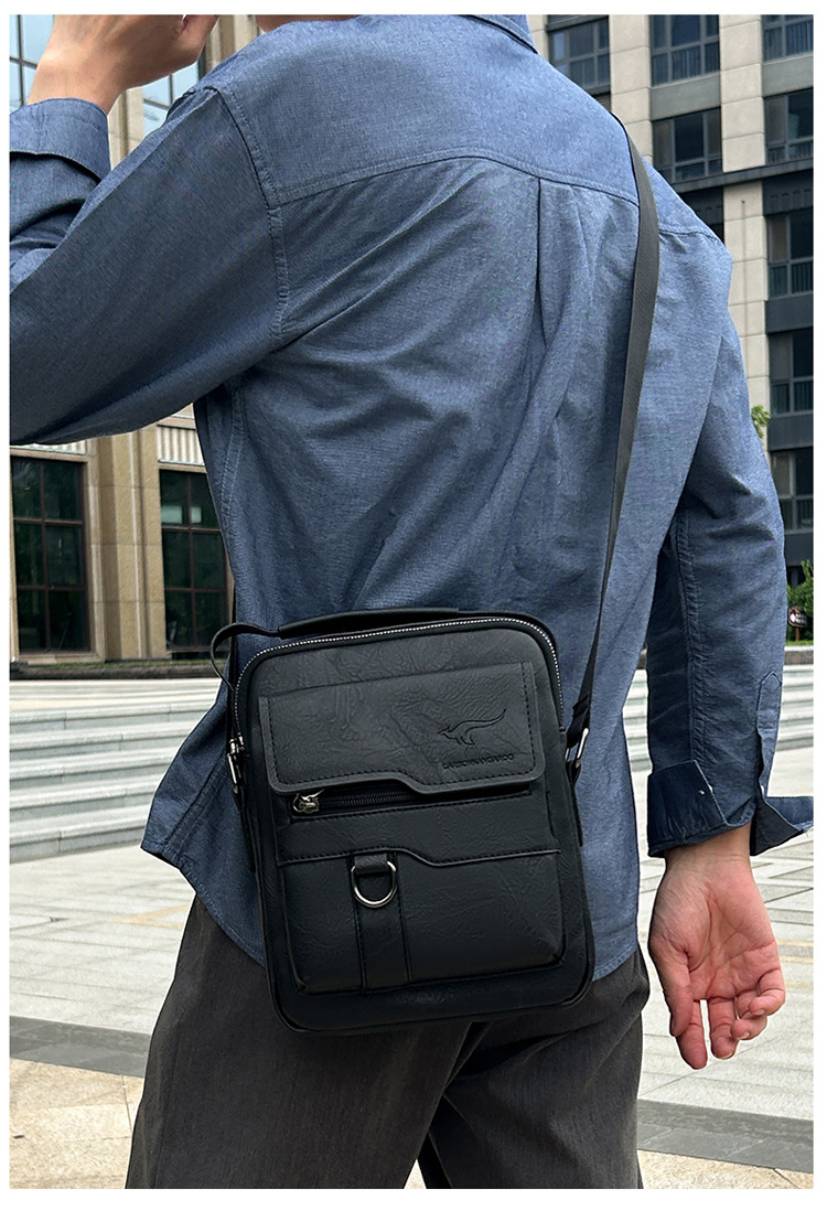 Bolso de cuero sencillo transfronterizo, bandolera de negocios de moda para hombre, bolso de mano, mochila informal, bandolera, venta al por mayor para comercio exterior