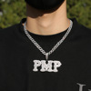 Necklace with letters hip-hop style, suitable for import, diamond encrusted