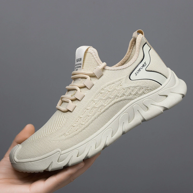 Мужская обувь большого размера Летняя новая летающая мода простая спортивная повседневная обувь мягкая подошва ленивая обувь 4546