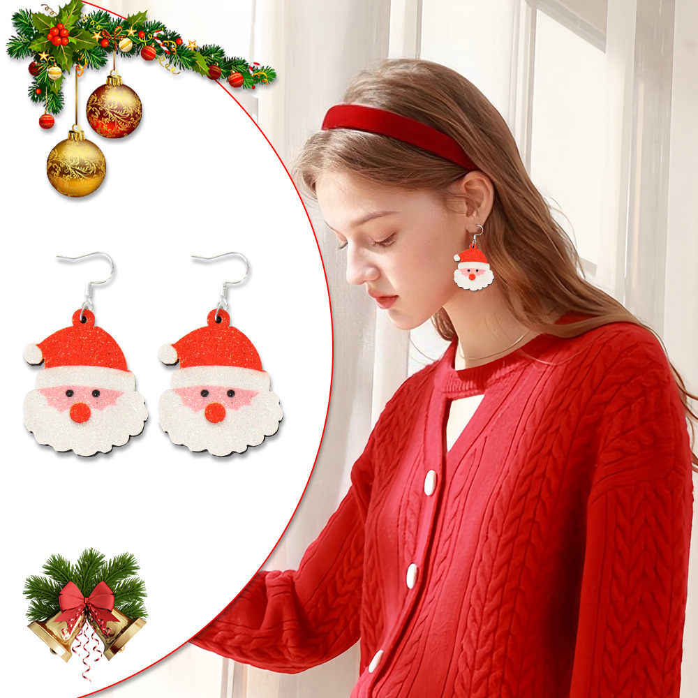 5g Weight Christmas Festival Bell, Elk Pattern Women's Gender Cute Style Cute Bell Elk Drop Earrings 3