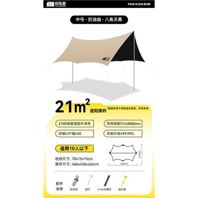 Explorer Vinyl Canopy Tent Avtomobil yan çətirləri - 21star-anise-cream-coffee-26m-high-pole-