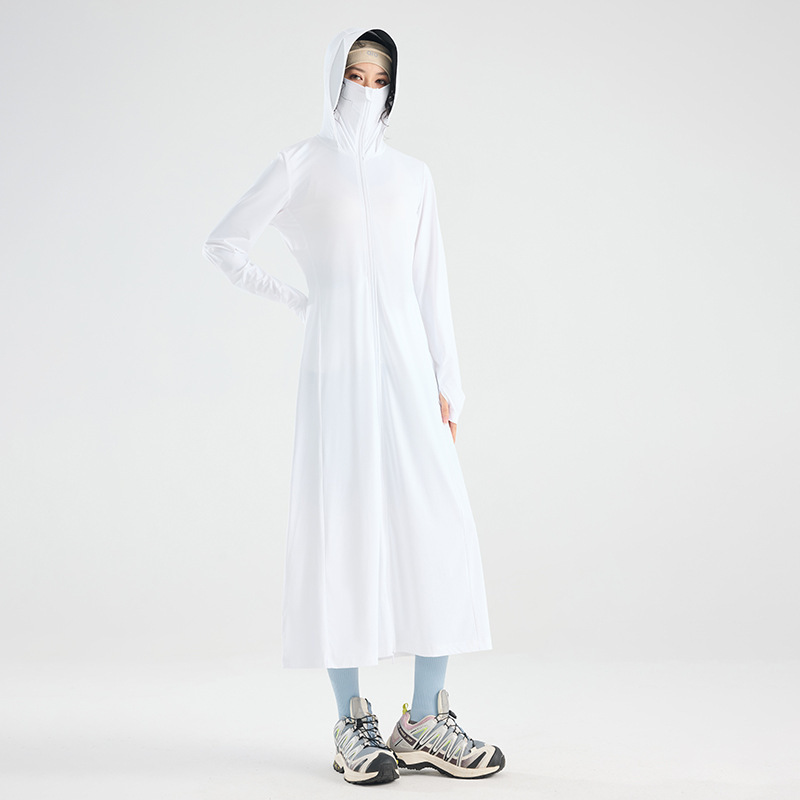 オリジナル糸ロング日焼け止め服女性のためのアイスシルク夏全身日焼け止め服夏の新 2025 通気性ビーチ日焼け止めジャケット|undefined