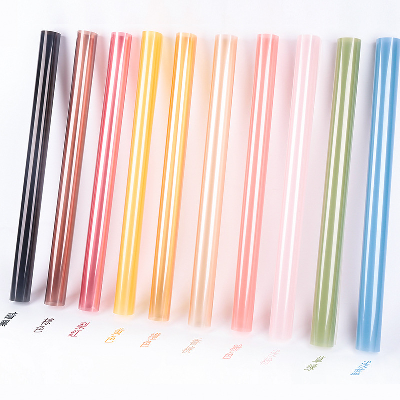 Embalaje de flores de celofán de colores Engrosamiento de ramo de papel de cristal translúcido impermeable Embalaje de gelatina opp película de gelatina al por mayor