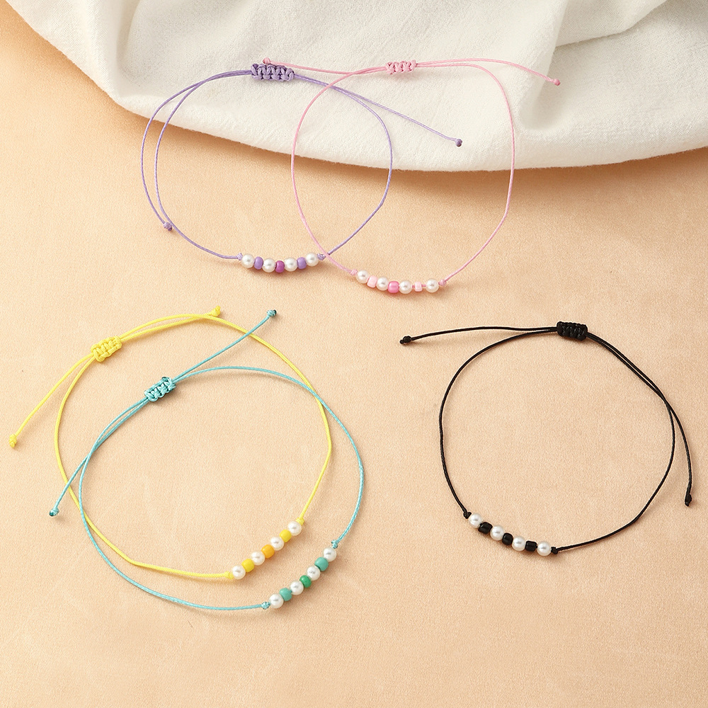 Retro Braided Bracelet String Beads Color Five Combination Womens Braceletpicture4