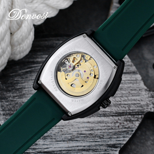 Danforth cross-border foreign trade barrel type silicone hollow waterproof mechanical watch men's watch women's mechanical watch manufacturer