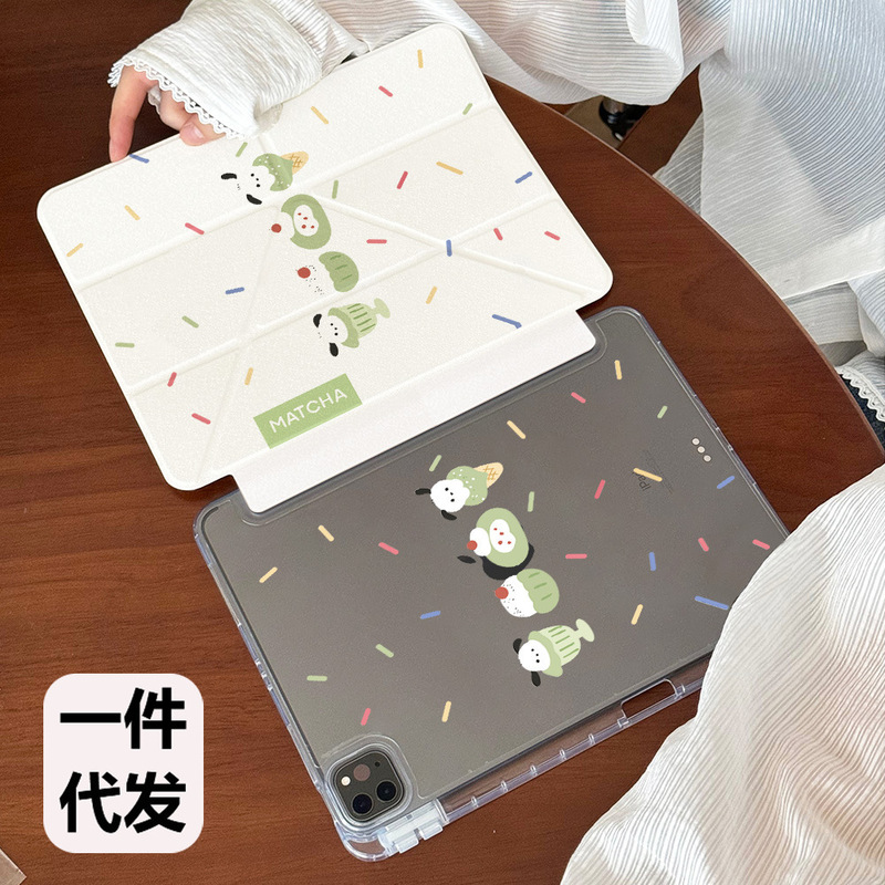 Suitable for Ipad11 Generation Tablet Air7/6 Protective Cover 3+Y Type Pro11 with Pen Slot 10.5 Cartoon Cute 9.7