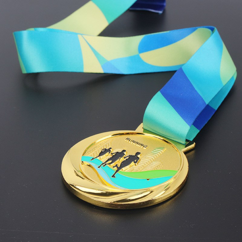 Medalla de metal haciendo medalla de oro, plata y cobre haciendo maratón medalla conmemorativa creativa corriendo medalla deportiva