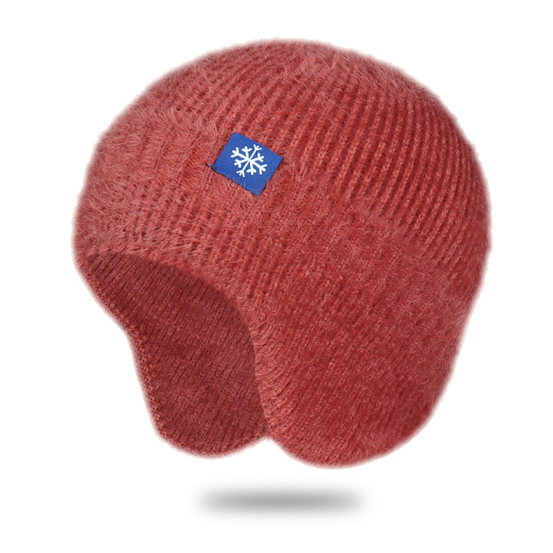 Autumn and winter knitted hats for men and women of the same style, ear protectors, thermal headgear, earmuffs, hats, cold-proof cycling pullovers._voghion.com