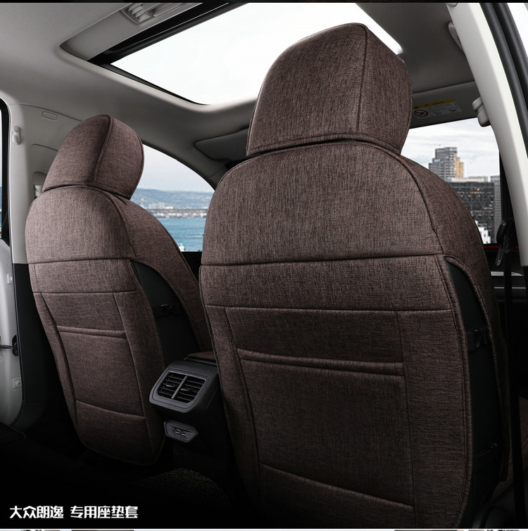 Langyi Four Seasons Linen Special Car Seat Cushion for Five-Seater Sedan, Full Surround, Simple and Comfortable Seat Cover