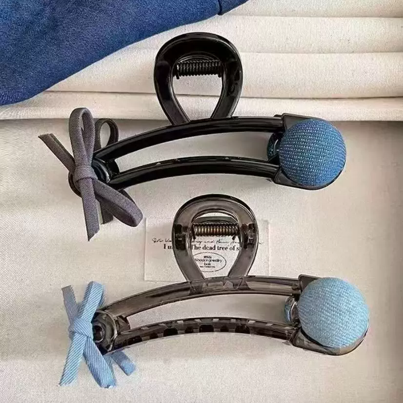 可爱米奇蝴蝶结发夹女后脑勺盘发抓夹大号高级感鲨鱼夹子发卡头饰