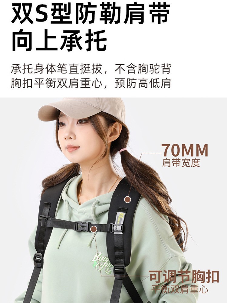 Mochila estilo campus japonés hermosa, mochila de alta capacidad, mochila de estudiantes de tercer a sexto grado.