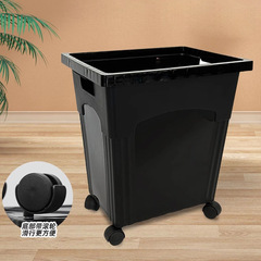 新款可裝滾輪法式養花桶鮮花包裝材料加厚防摔塑料插花醒花桶批發