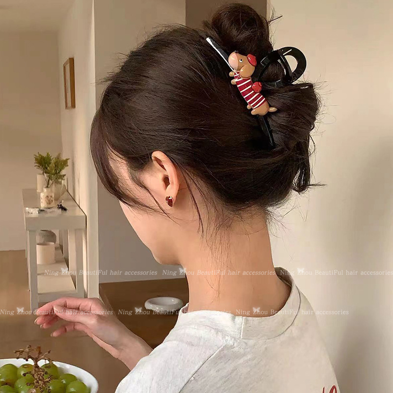 2#Red dachshund puppy catcher, about 13cm