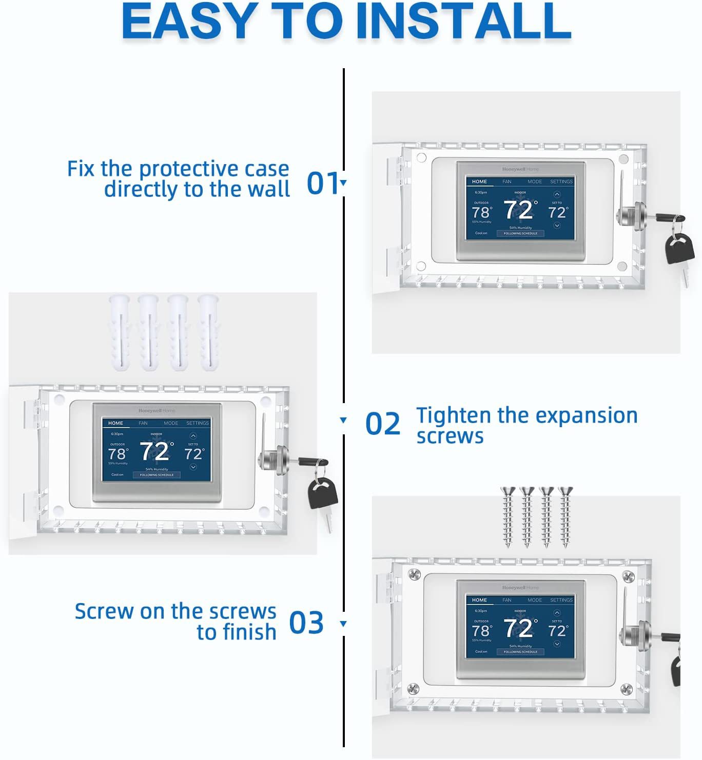 Thermostat lock box 稳温器恒温器锁盒 带钥匙透明恒温器防护罩-阿里巴巴