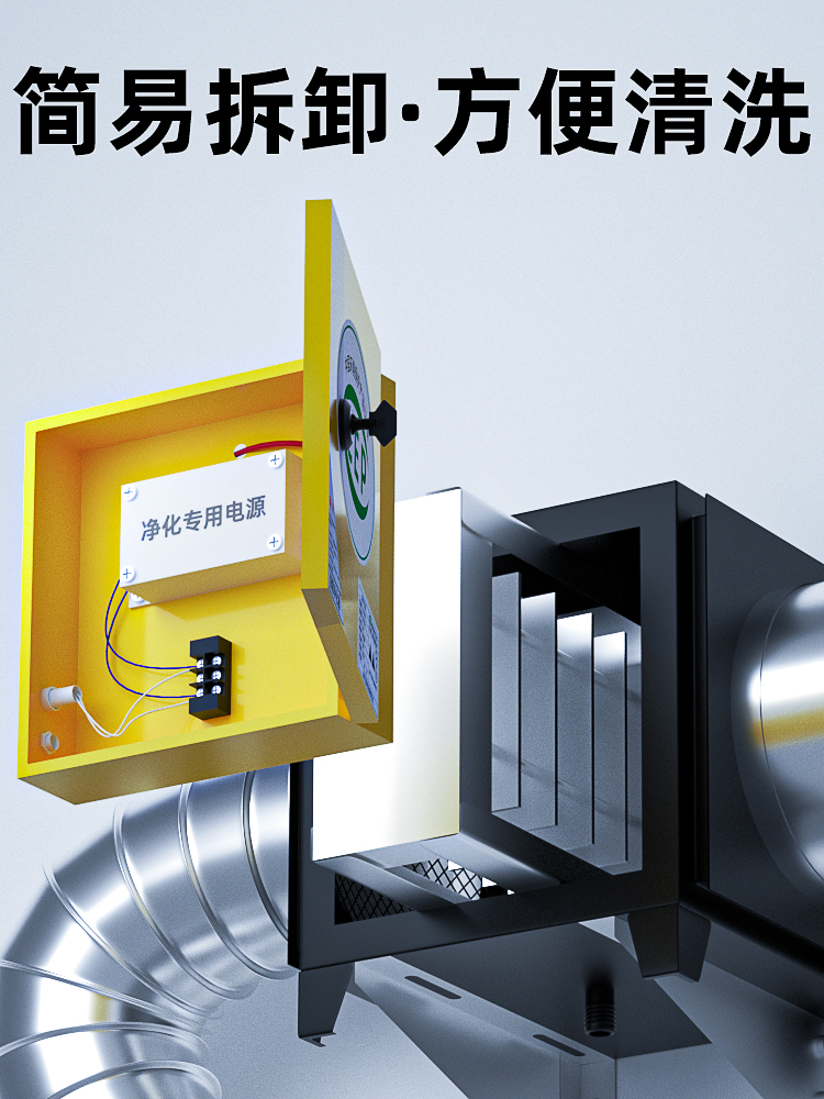 8000风量6000油烟净化器40风口30饭店餐饮静电分离过滤器厨房商用