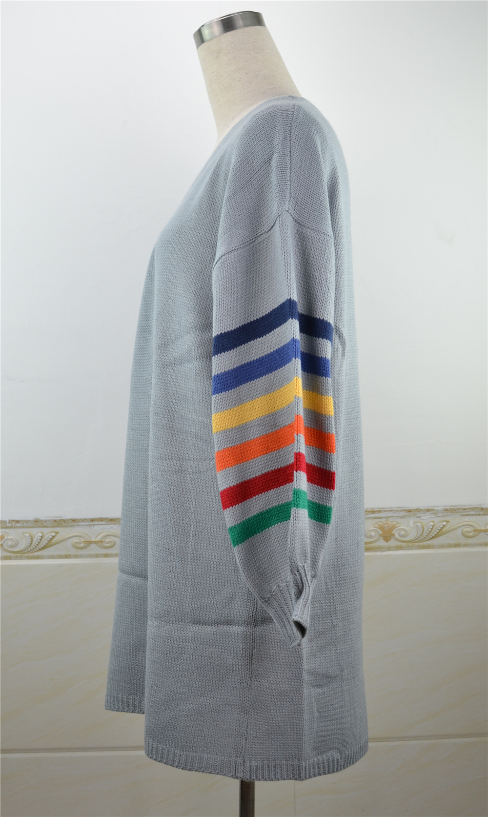 Women's Clothing patchwork loose large size sweater sweater jacket _voghion.com