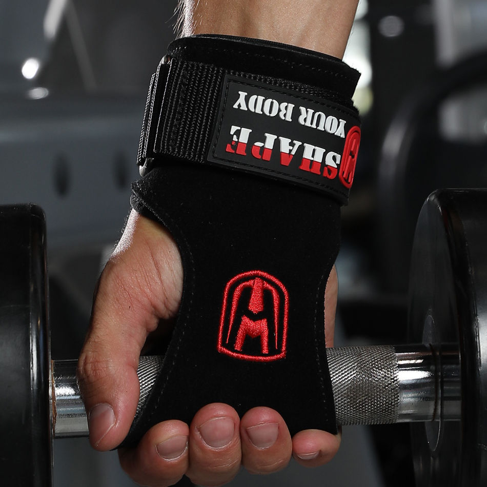 Cinturón de refuerzo de piel de vaca de peso duro, protector de palma, protector de muñeca, cinturón de agarre para hombres y mujeres, guantes de fitness, barra horizontal, pull up, protector de manos