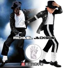 跨境热卖万圣杰克逊cos儿童麦克模仿cos服装踢踏舞MJ舞蹈表演服装