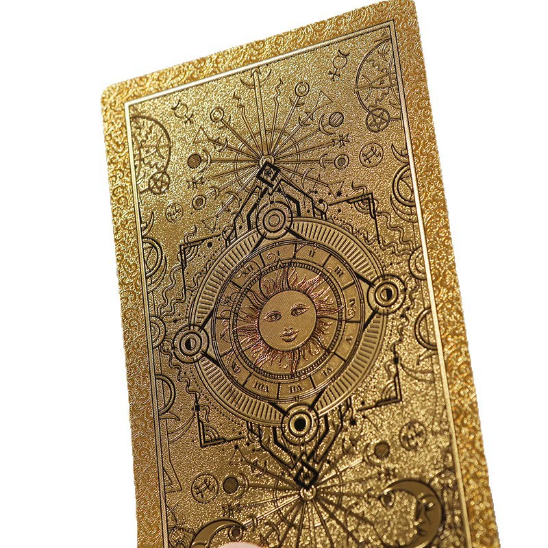Оптовая карточка с золотым рельефом Глаелинг Таро Карта цвета 78 TAROTPVC Пластиковая водонепроницаемая доска boarding card