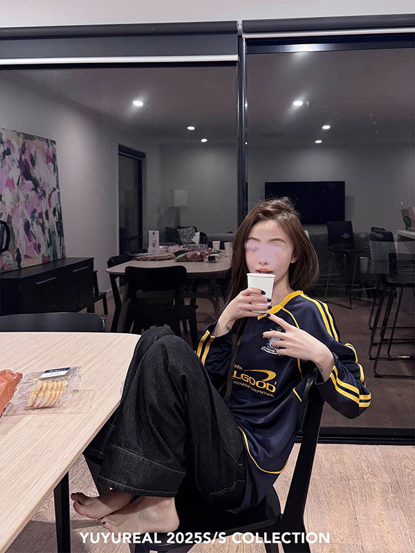 YUYUREAL 美式vibe立体刺绣网眼长袖tee|undefined