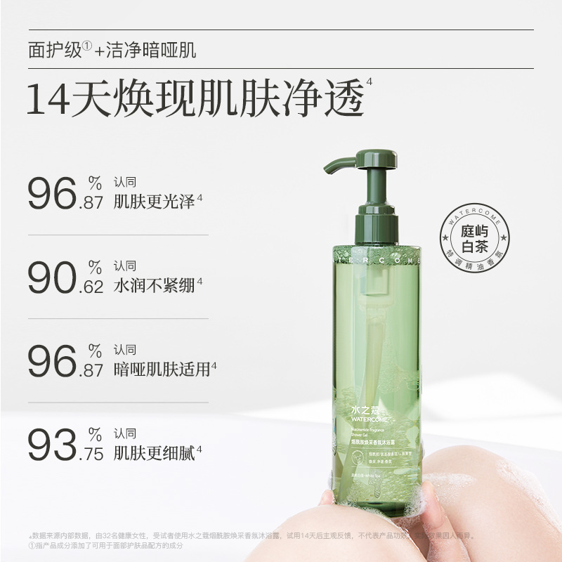 SHUZHIKOU 니코틴 아미드 과일 산 샤워 젤 제조업체는 지속적인 향기 밝은 샤워 젤 400ML 에 영양을 공급하고 보습합니다.