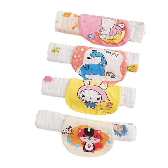 Pure Cotton Thickeneded Cartoon Pad Sling Infant Washed Gauze Sweat-Absorbent Towel Kindergarten Baby Sweat-Proof Towel Category a
